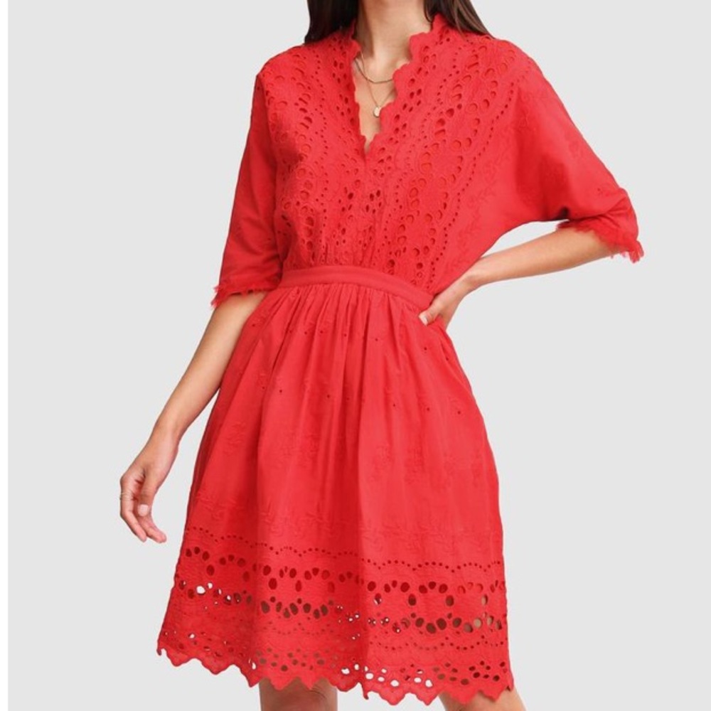 ASOS Red Eyelet Mini Dress